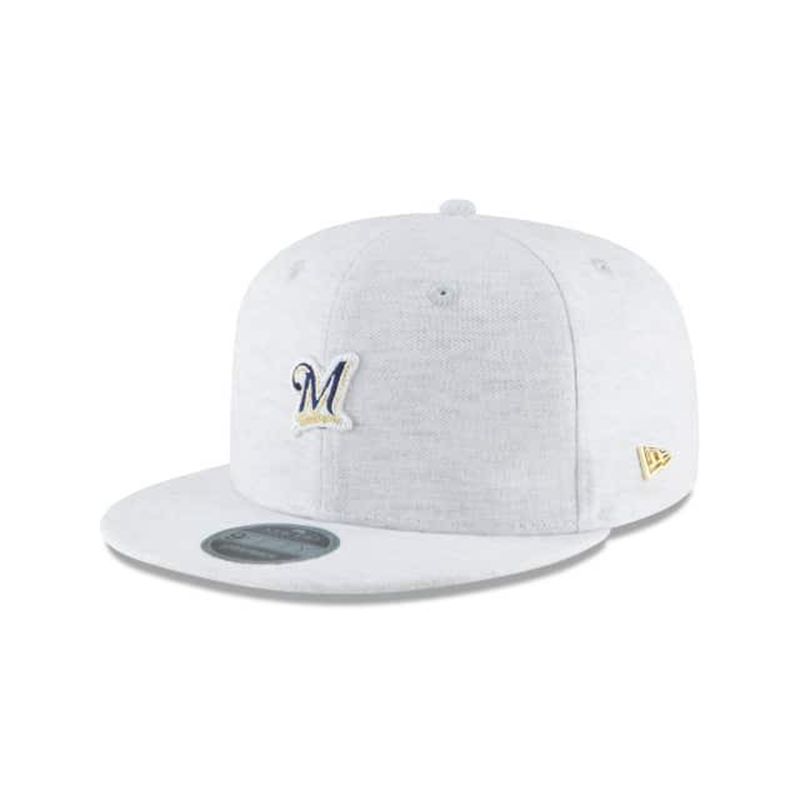 MLB Milwaukee Brewers Micro Stitch 9Fifty Snapback (XEO3804) - Grey New Era Caps